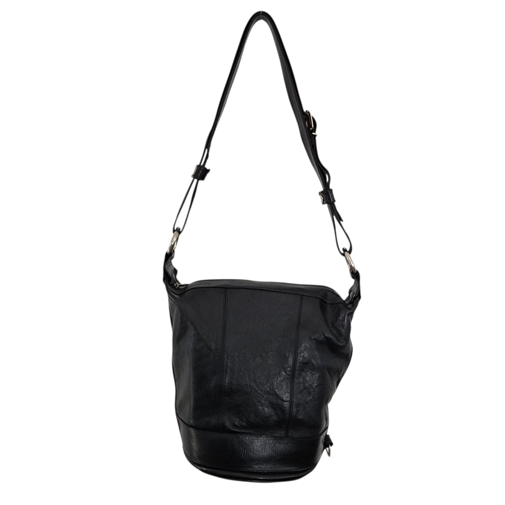 Marco Valentino Black Leather Bucket Bag Large Shoulder Bag - Picture 16 of 16